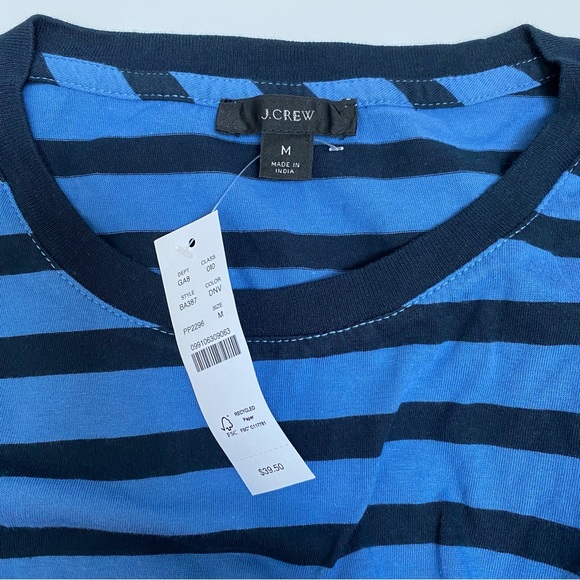 NWT J.Crew Striped Puff Sleeve T-Shirt - Picture 3 of 5
